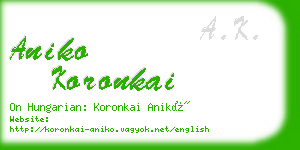 aniko koronkai business card